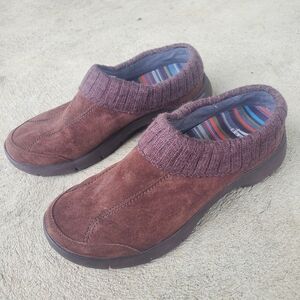 Dansko Eartha Suede Leather Slip On Clog Comfort size 39 brown 8.5-9